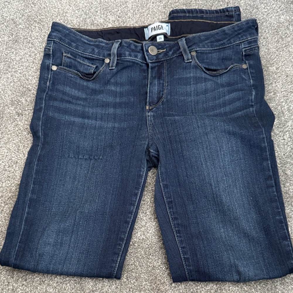PAIGE Dark Blue Skinny Jeans - Picture 4 of 5